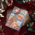 Festive blue Christmas greeting card featuring cute cartoon Santa and holiday characters - Blue Cartoon Hand-drawn Style (5)
