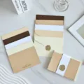 Set di biglietti d'auguri minimalisti dai toni della terra con scritte eleganti in oro. - 5 Set per Confezione / Color caffè (1a versione)