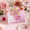 Tarjeta de felicitación romántica con una ilustración de tulipanes para regalar a amigos - Tulipán Elegante (2025111703)