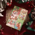 Festive Christmas greeting card with gold foil Merry Christmas text and illustrations. - Red Bronzing Snowman Style (6)