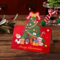 Festive red Christmas greeting card with "Merry Christmas" text and tree illustration - Christmas Tree