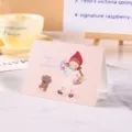 Tarjeta de felicitación rosa con niña e flores para diarios de bricolaje y notas. - Felicidad