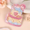 Pastelkleurige opvouwbare verjaardagskaart in taartvorm met Happy Birthday boodschap erop - Onregelmatige Vorm Opvouwbare Verjaardagstaart Kaart 1(121)