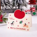 Vintage Christmas gift card featuring a red apple and cute cartoon puppy designs. - Apple Cushion