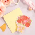 Kreative 3D-Pop-up-Blumenstrauß-Grußkarte mit gelbem Umschlag als Muttertagsgeschenk - Rosenstrauß / Mit Umschlag