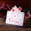 Tarjeta de felicitación floral romántica con sobre y mensaje de corazón para regalo - Estilo Sobre Floral