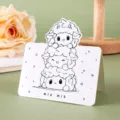 Tarjeta de felicitación blanca con diseño de ovejas de dibujos animados apiladas - Oveja Apilada (4)