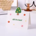 Linda tarjeta de felicitación de dibujos con árbol y texto All the best para regalo. - Estilo árbol