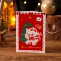 Linda tarjeta de felicitación de Navidad con cordero de dibujos animados y etiqueta de regalo - Estilo Oveja Dibujos Animados (4) / Juego de 10 hojas