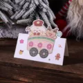 Carte de vœux de Noël mignonne avec illustration de renne et de train pour les fêtes - Cerf et Chien