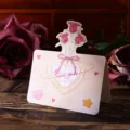 Pequeña tarjeta de felicitación plegada con ilustración de rosas y mensaje Love you - Estilo Rosa LOVE YOU