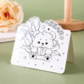 Linda tarjeta de felicitación de oso de dibujos animados en blanco y negro para niños. - Oso Tulipa (6)