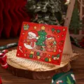 Süße weihnachtliche Klappkarte mit Schneemann- und Bärenillustration für Geschenke - Schneemann Bär Stil (1)