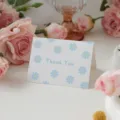 Elegante tarjeta de felicitación plegable con diseño de flores y Thank You - Flor Azul (Thank You) / 10 Piezas/Paquete