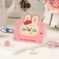 Linda tarjeta de felicitación rosa de conejo para cumpleaños o mensajes de regalo especial - Conejo / Juego de 10 hojas