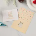 Tarjeta de cumpleaños creativa con diseño de pastel cortado con láser y confeti de colores - Estilo Pastel de Cumpleaños / Juego de 10 hojas