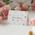 Tarjeta de felicitación floral con mensaje 'Best Wishes' para cumpleaños y regalos - Estilo Best Wishes / 10 Piezas/Paquete