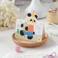 Linda tarjeta de felicitación plegable de panda para mensajes de niños y de vacaciones - Panda