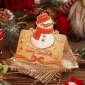 Festive retro cartoon Christmas card with snowman design and Merry Christmas text greeting - Snowman