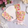 Preciosa tarjeta de felicitación 3D de ramo rosa con lazo de cinta y pan de oro - Estilo Ramo 3 - Gracias / Embalaje Individual