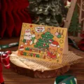 Faltbare Weihnachts-Geschenkkarten mit süßen Zeichentrick-Bären und Baum-Motiven. - Bär Hase Stil (4)