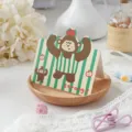 Linda tarjeta de felicitación doblada mono 'Strong' para regalos de niños y mensajes - Gorila