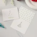 Biglietti di ringraziamento creativi bianchi con stelle verdi e ritagli triangolari - Stile Cappello / Set di 10 fogli