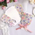 Elegante tarjeta de agradecimiento ramo 3D con lazo de raso rosa y detalles en lámina de oro - Estilo Ramo 4 - Gracias / Embalaje Individual