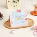 Cute cartoon blue elephant greeting card featuring Live well and love text on a pink background - Elephant / 10 Pieces Pack