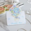 Hand-painted blue floral bouquet greeting card with Twinkle Star text for messages - Twinkle Star Summer Floral Bouquet Card