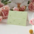 Minimalist green floral folded greeting card with Good Luck message for bouquet gifts - Good Luck Style / 10 Pieces/Pack