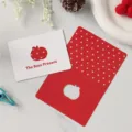 Biglietto regalo creativo a forma di mela con pois rossi per feste di compleanno - Stile Mela / Set di 10 fogli