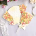 Tarjeta de felicitación elegante de ramo de tulipanes 3D con lazo blanco y mensaje de gracias - Estilo Ramo 5 - Gracias / Embalaje Individual