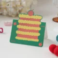 Pequeña tarjeta de felicitación para niños con diseño de pastel verde para mensajes - Pastel [Tarjeta de Dibujos Animados]