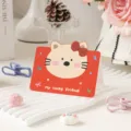 Niedliche rote Grußkarte mit Cartoon-Katze und 'My Lucky Friend' Text für Geschenkgrüße - Katze / 10 Blatt Set
