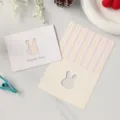 Biglietto di ringraziamento rosa minimalista con sagoma di coniglio per compleanni e regali - Stile Coniglio / Set di 10 fogli