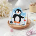 Leuke opvouwbare wenskaart met pinguïn en vishoed voor kindercadeaus en berichten - Pinguïn