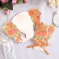 3D wenskaart met oranje bloemenboeket en een elegante perzikkleurige satijnen strik - Boeket Stijl 6 - Bedankt / Individuele Verpakking