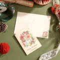 Carte de vœux de Noël à l'aquarelle avec dorure et illustration de bonhomme de pain - Style 6