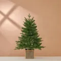 Lussureggiante albero di Natale verde artificiale in un vaso vintage a strisce oro. - 90CM Stile Verde