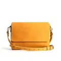 Bolso bandolera cuadrado amarillo minimalista vintage para mujer con correa - Amarillo (MG8089)