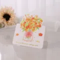 Carte de vœux romantique style ins avec illustration de bouquet de fleurs dorées - Bouquet Orange Chaud