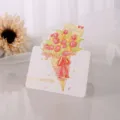 Élégante carte de vœux avec dorure, bouquet de tulipes dessiné à la main et texte - Ne ménagez aucun effort pour aimer (Bronzage Floral) / Lot de 10 feuilles / Tulipe Colorée