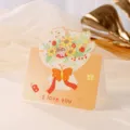 Linda tarjeta de felicitación con ramo de flores y mensaje 'I love you' para regalo - Girasol / Juego de 10 hojas