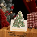 Vintage Christmas tree greeting card with Merry Christmas text for gift tag decoration - Christmas Tree