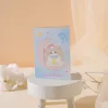 Large cartoon animal birthday card featuring a cute puppy on a moon illustration - Dog on Moon