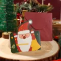 Cute Santa Claus shaped Christmas greeting card with red envelope and festive design - Santa Claus / Single Piece (With Envelope)