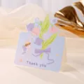 Linda tarjeta de agradecimiento floral morada con ilustración de hada de regalo - Flor de campana / Juego de 10 hojas