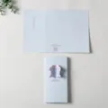 Elegant white three-fold pop-up greeting card featuring 3D bow gift box design - Gift (Tri-fold)