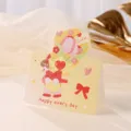 Linda tarjeta de felicitación amarilla plegable con tulipanes para mensajes de regalo - Tulipán / Juego de 10 hojas